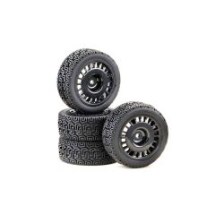 Absima 1/10 Wheel Set "Rally Winded Design" black (4)