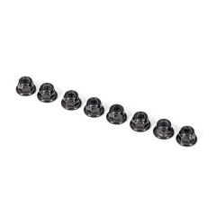 Traxxas - Nuts, 3mm nylon locking, flanged, black (8) (TRX-2744X)