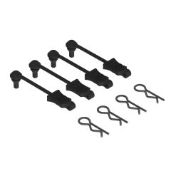 Body Clip Retainers 1/10 Scale Black 4pcs (AR390165)