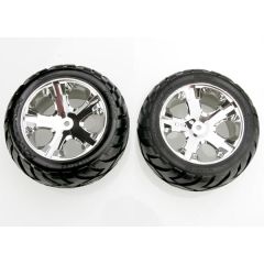 Tires & wheels, assembled, glued (all star chrome wheels, anaconda tires, foam inserts) (electric rear) (1 left, 1 right)