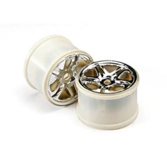 Wheels, ss (split spoke) 3.8" (chrome) (2) (use with 17mm splined wheel hubs & nuts, part #5353x) (fits revo/maxx series)