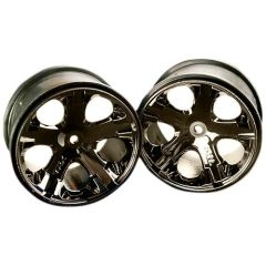 Wheels, all-star 2.8" (black chrome) (rustler, stampede rear only)