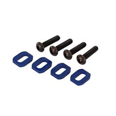 Washers, motor mount, aluminum (blue-anodized) (4)/ 4x18mm (TRX-7759)