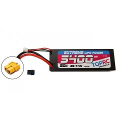 TRC Car Lipo 50c 7,4 volt 5400mah met XT90 Stekker & Verloopstekker geschikt voor Traxxas