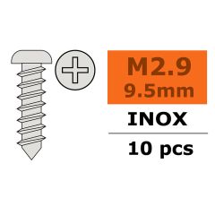 Self-tapping Pan Head Screw - 2,9X9,5mm - Inox - 10pcs