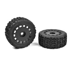 Team Corally - Off-Road 1/8 Truggy Tires - Tracer - Glued on Black Rims - 1 pair