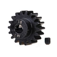 Traxxas - Gear, 18-T pinion (machined) (1.0 metric pitch) (fits 5mm shaft)/ set screw (TRX-6491R)