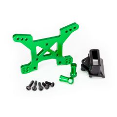 Shock tower, front, 7075-T6 aluminum (green-anodized) (1)/ body mount bracket (1) (TRX-6739G)