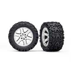 Traxxas Tires & wheels Talon (Satin Chrome), assembled,glued (2.8) (TSM rated) (TRX-6773R)