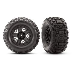 Traxxas - Tires & Wheels Assembled, Glued (2.8") Black wheels, Sledgehammer (TRX-6792)