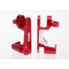 Caster blocks (c-hubs), aluminum, left & right (red-anodized) (TRX-6832R)