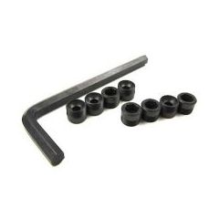 Aluminum caps, pivot ball (threaded aluminum, hard-anodized with Teflon coating) (8)/ hex wrench, 5mm