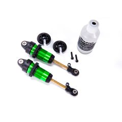 Shocks, GTR long green-anodized, PTFE-coated bodies with TiN shafts (fully assembled, without springs) (2) (TRX-7461G)