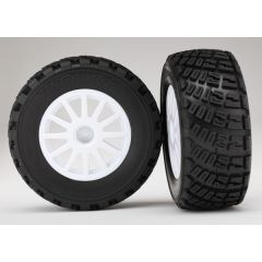 Tires & wheels, assembled, glued (White wheels, BFGoodrich Rally, gravel pattern, S1 compound tires