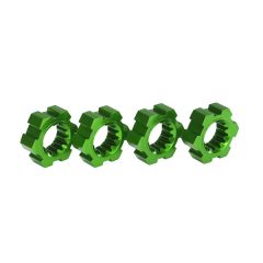 Wheel hubs, hex, aluminum (green-anodized) (4) (TRX-7756G)
