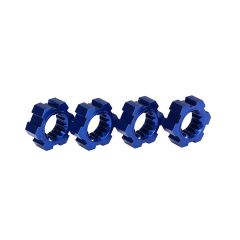 Wheel hubs, hex, aluminum (blue-anodized) (4) (TRX-7756X)