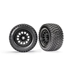 Traxxas - Tires & wheels, assembled, glued (XRT Race black wheels, Gravix tires, foam inserts) (left & right) (TRX-7872)