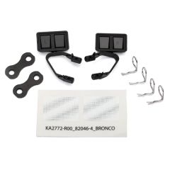 Mirrors, side, black (left & right)/ retainers (2)/ body clips (4) (TRX-8073)