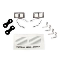 Mirrors, side, chrome (left & right)/ retainers (2)/ body clips (4) (TRX-8073X)