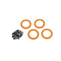 Beadlock rings, orange (1.9") (aluminum) (4)/ 2x10 CS (48) (TRX-8169A)