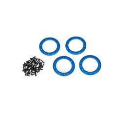 Beadlock rings, blue (1.9") (aluminum) (4)/ 2x10 CS (48) (TRX-8169X)