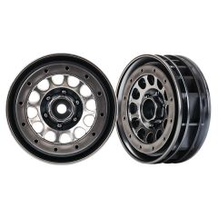 Wheels, Method 105 1.9" (black chrome, beadlock) (beadlock rings sold separately) (TRX-8173)