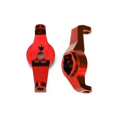 Caster blocks, 6061-T6 aluminum (red-anodized), left and right (TRX-8232R)