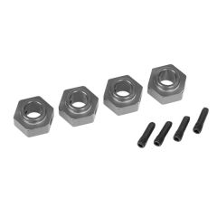 Wheel hubs, 12mm hex, 6061-T6 aluminum (charcoal gray-anodized) (4)/ screw pin (4) (TRX-8269A)