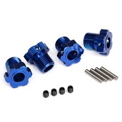 Traxxas - Wheel hubs, splined, 17mm (blue-anodized) (4)/ 4x5 GS (4), 3x14mm pin (4) (TRX-8654)