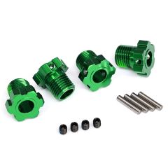 Traxxas - Wheel hubs, splined, 17mm (green-anodized) (4)/ 4x5 GS (4), 3x14mm pin (4) (TRX-8654G)