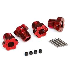 Wheel hubs, splined, 17mm (red-anodized) (4)/ 4x5 GS (4), 3x14mm pin (4) (TRX-8654R)