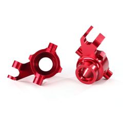 Steering blocks, 6061-T6 aluminum (red-anodized), left & right (TRX-8937R)