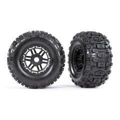 Tires & wheels, assembled, glued, Sledgehammer tires, foam inserts) (2) (17mm splined) (TRX-8973)