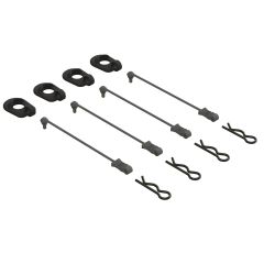 Body Clip Retainers 1/5 Scale (Black, 4) (ARA390294)