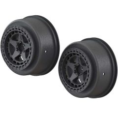 Arrma - 1/10 Short Course Front/Rear 2.2/3.0 Wheels, 14mm Hex, Black (2) (AR510096)