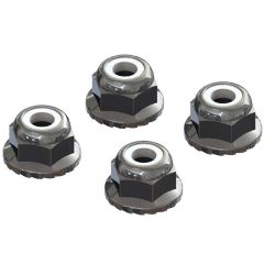 Arrma - Flanged Nyloc Locknut 4mm, Silver (4) (AR708008)