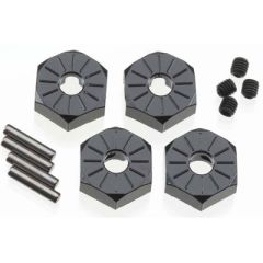 Narrow 12mm aluminium hub black (4pcs) (AX30427)