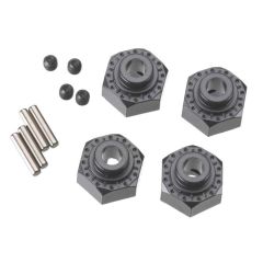 12mm Aluminum Hub (Black) (4pcs) (AX30429)