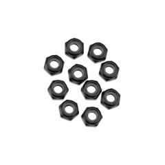 Nylon Locking Hex Nut M3 Black (10) (AXIC1053)