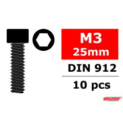 Team Corally - Staal schroeven M3 x 25mm - Cilinderkop binnenzeskant - 10 st (C-3001-30-25)