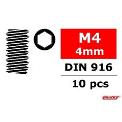 Team Corally - Stelschroeven M4 x 4mm - Staal - Binnenzeskant - 10st