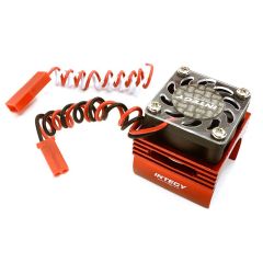 Integy Super Brushless Motor Heatsink + Cooling fan, Red - Traxxas 1/16