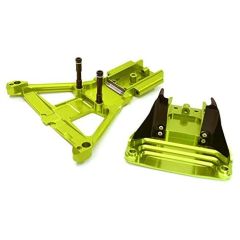 Integy Billet Machined Front & Rear Bulkhead, Green - Traxxas Slash 4x4 (LCG)