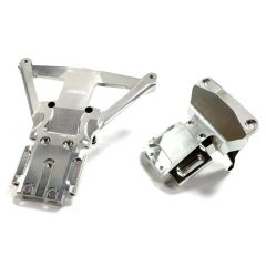 Integy Billet Machined Front & Rear Bulkhead, Silver - Traxxas Slash 4x4 (LCG)