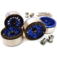 1.9 Size Machined High Mass Wheel (4) for 1/10 Scale Crawler - Blauw