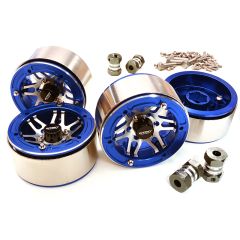 Machined High Mass 1.9 Wheel (4) w/14mm Offset Hubs (4pcs) - Blauw/Zilver