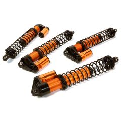 Integy Billet Machined Piggyback Shock Set (4), Orange - Traxxas X-Maxx