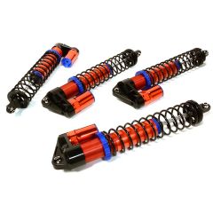 Integy Billet Machined Piggyback Shock Set (4), Rood - Traxxas X-Maxx