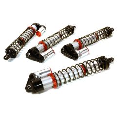 Integy Billet Machined Piggyback Shock Set (4), Silver - Traxxas X-Maxx