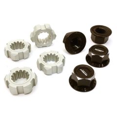 Integy Billet Machined 24mm Wheel Adapters & 17mm Wheel Nuts, Black - Traxxas X-Maxx